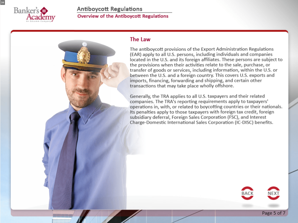 Antiboycott Regulations eBSI Export Academy