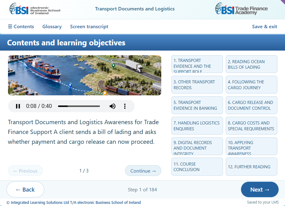 Transport Documents and Logistics in Trade Finance
