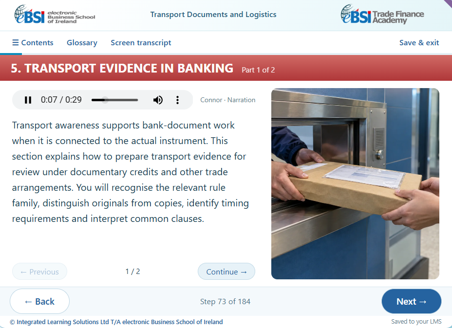 Transport Documents and Logistics in Trade Finance