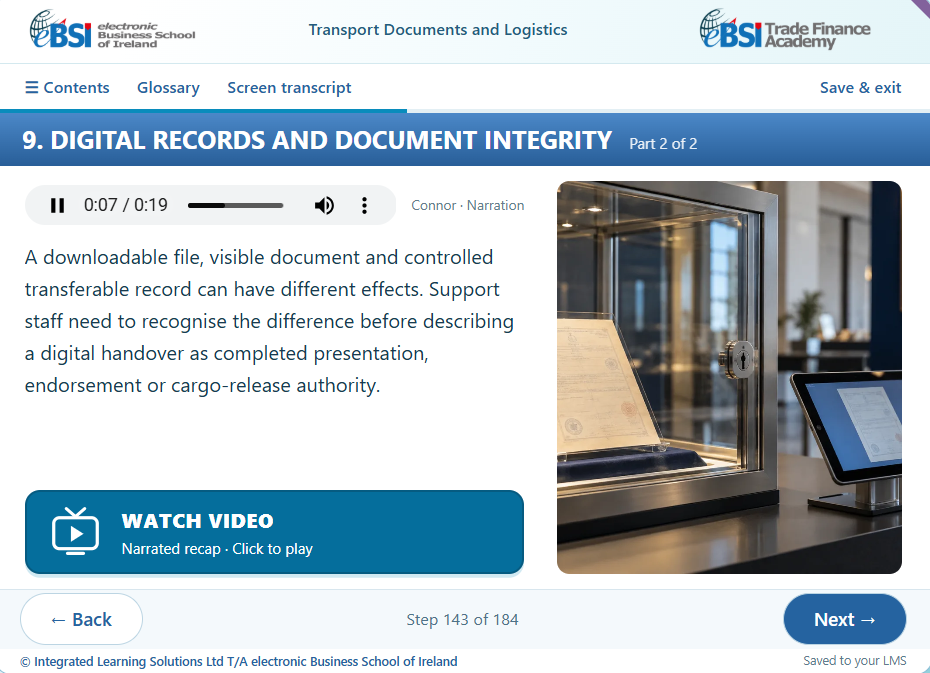 Transport Documents and Logistics in Trade Finance