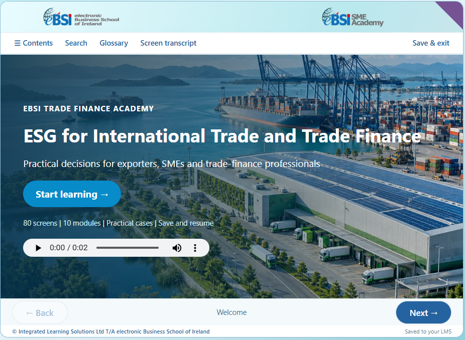 ESG for International Trade and Trade Finance