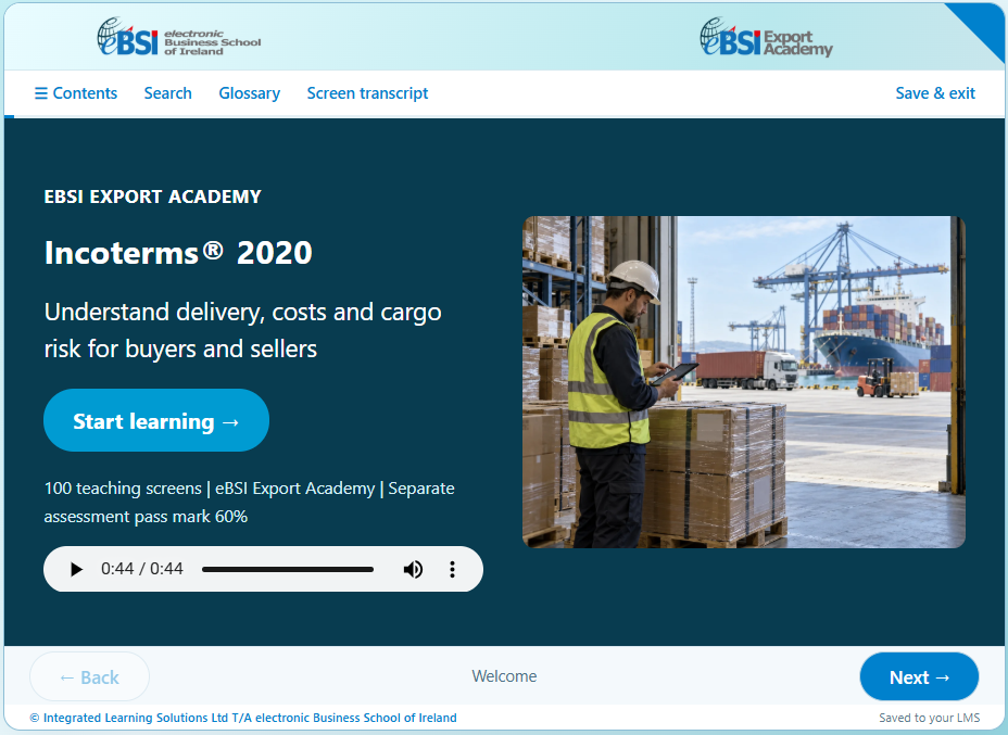 Practical Training on the Incoterms® 2020 Rules online CPD course from eBSI