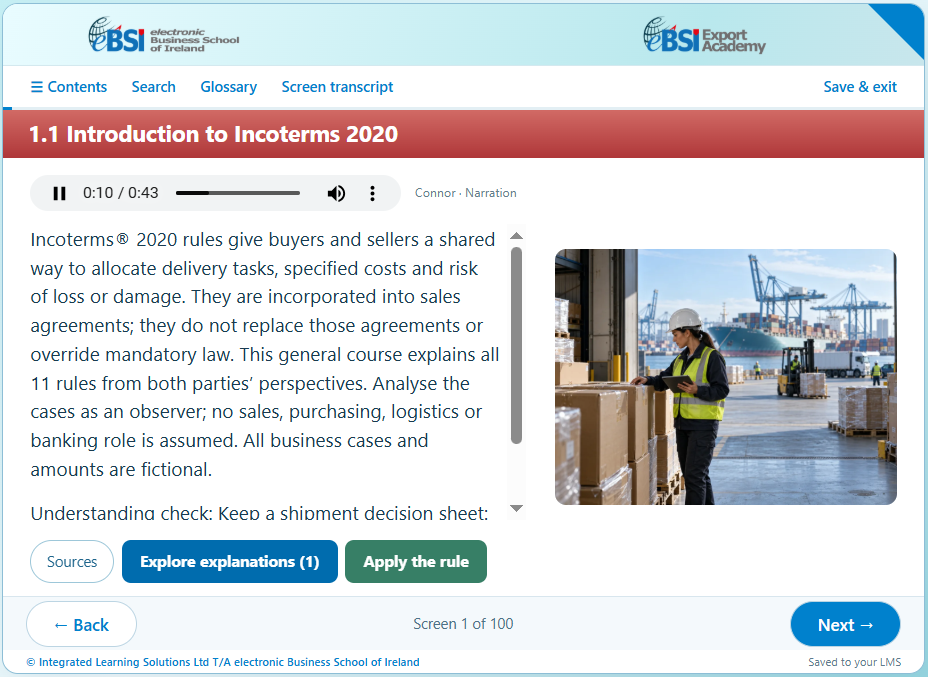 Practical Training on the Incoterms® 2020 Rules