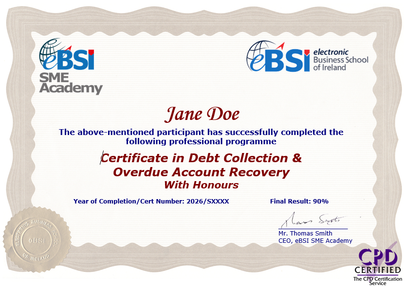 Certificate in Collections and Overdue Account Management