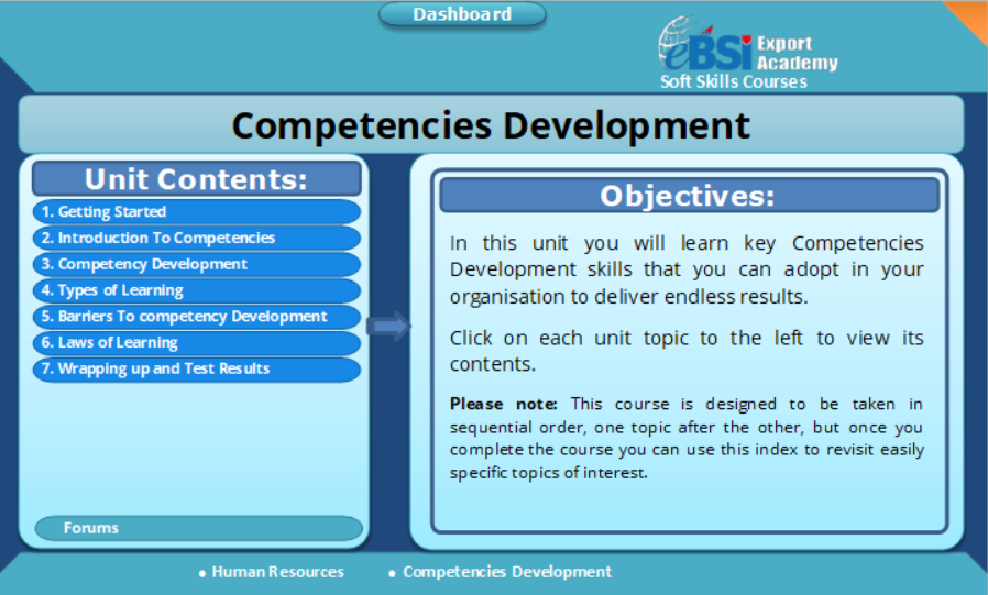 Competency Development – eBSI Export Academy