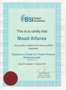 Certificate Issuing Fee - eBSI Export Academy