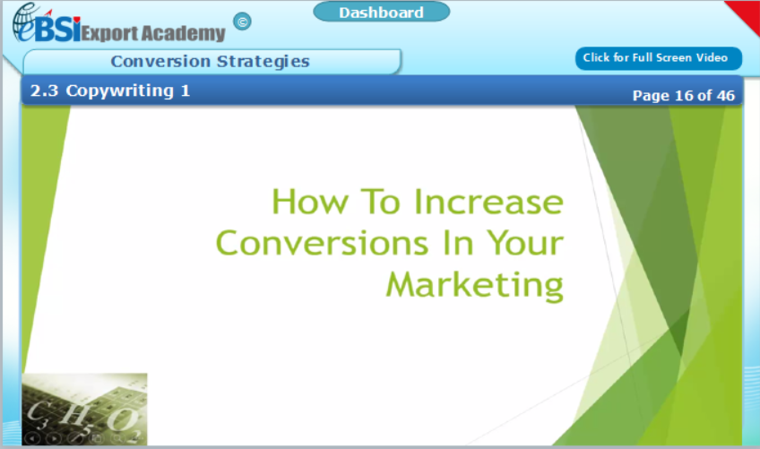 Conversion Strategies - eBSI Export Academy