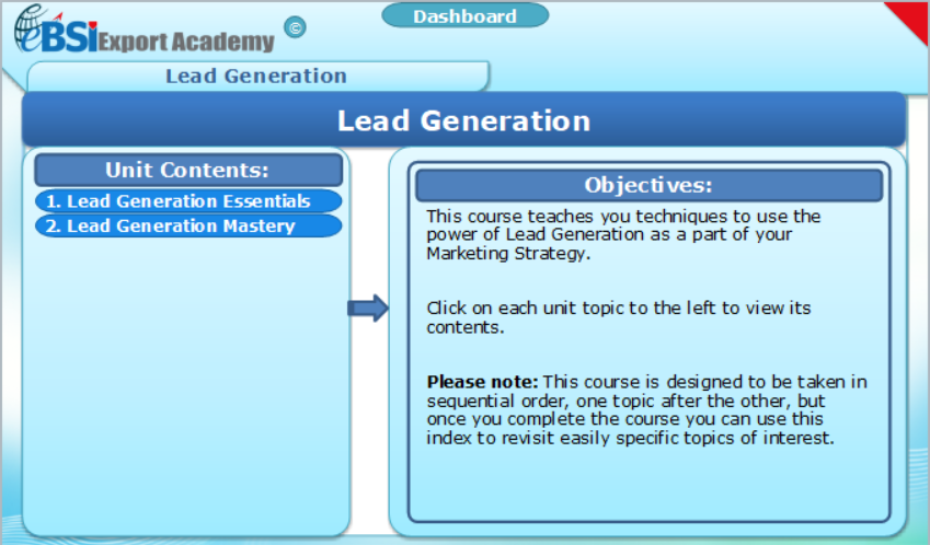 Lead Generation - eBSI Export Academy