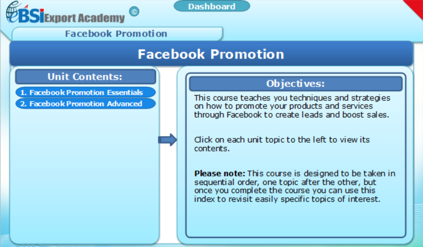 Facebook Promotion - eBSI Export Academy