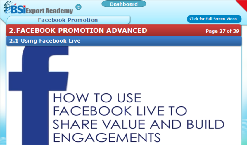 Facebook Promotion - eBSI Export Academy