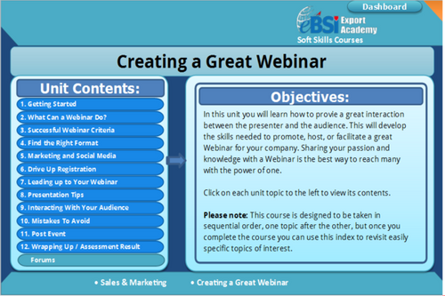 Creating a Great Webinar - eBSI Export Academy