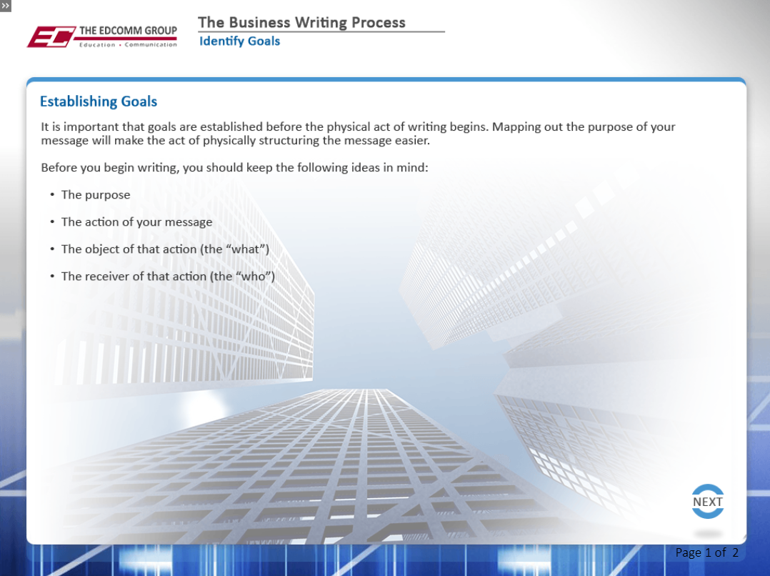 The Business Writing Process - eBSI Export Academy