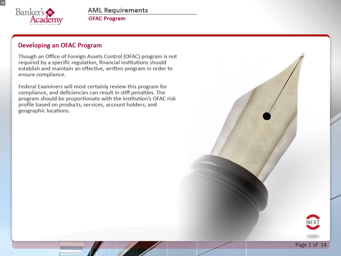 AML Requirements for Universal Bankers - eBSI Export Academy