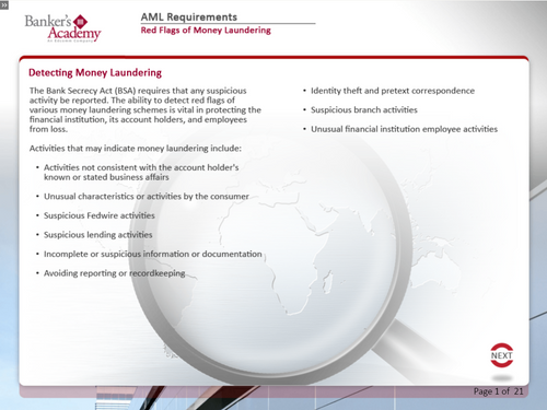 AML Requirements for Tellers - eBSI Export Academy