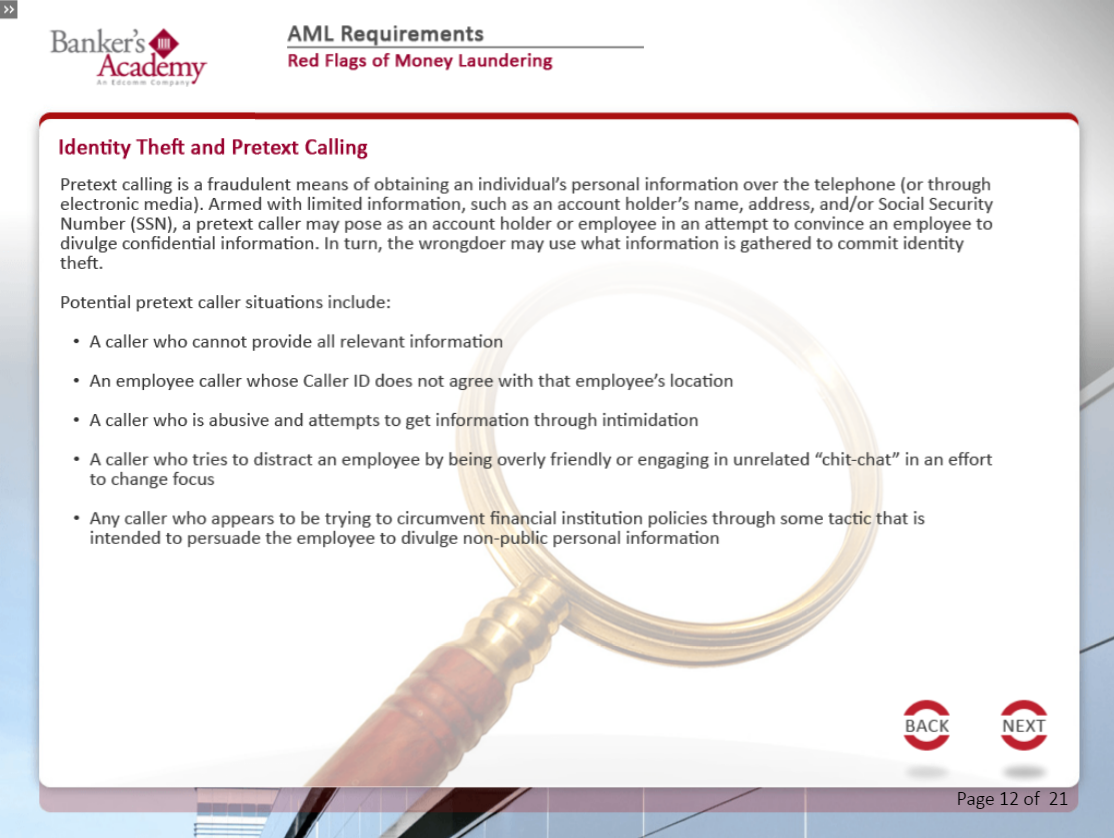 AML Requirements for Tellers - eBSI Export Academy