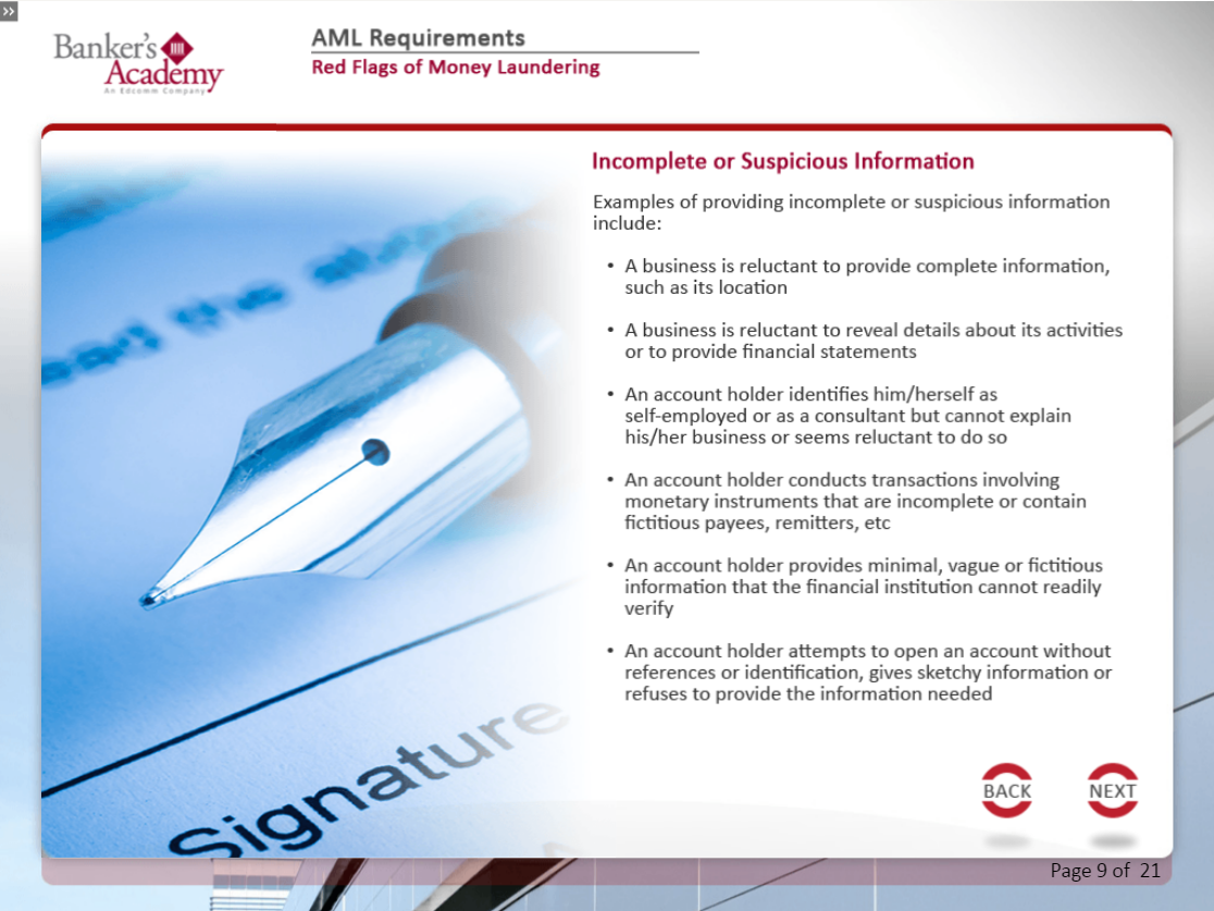 AML Requirements for Tellers - eBSI Export Academy