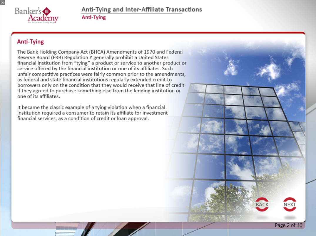 Anti Tying Inter Affiliate Transactions - eBSI Export Academy