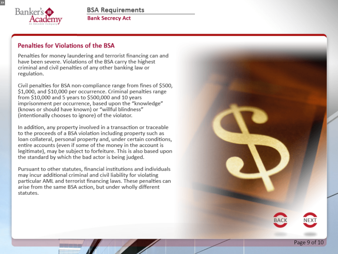 Bank Secrecy Act Requirements - eBSI Export Academy