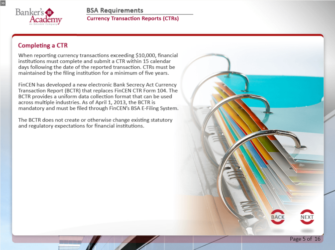 BSA Requirements for Branch Managers - eBSI Export Academy