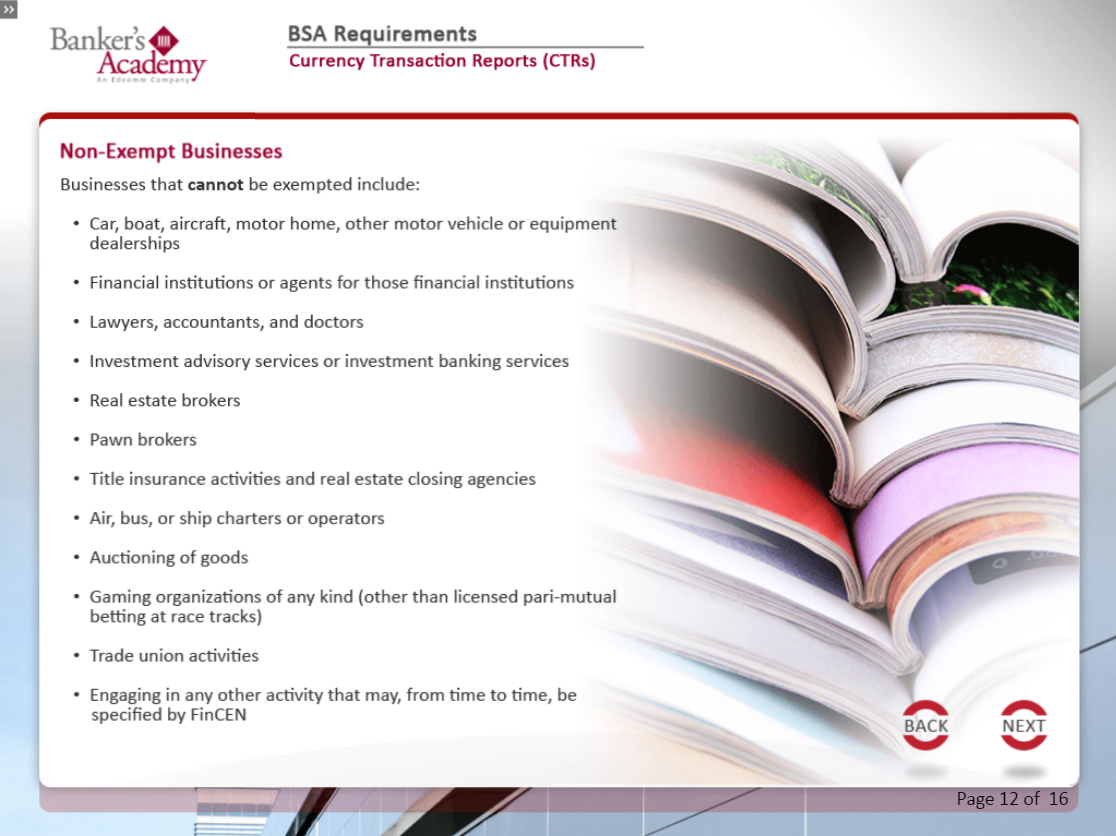 BSA Requirements for Lenders - eBSI Export Academy
