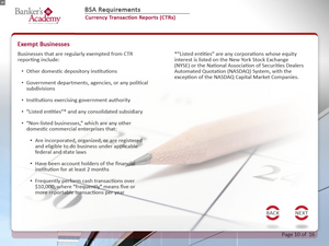 BSA Requirements for Trust and Investments - eBSI Export Academy