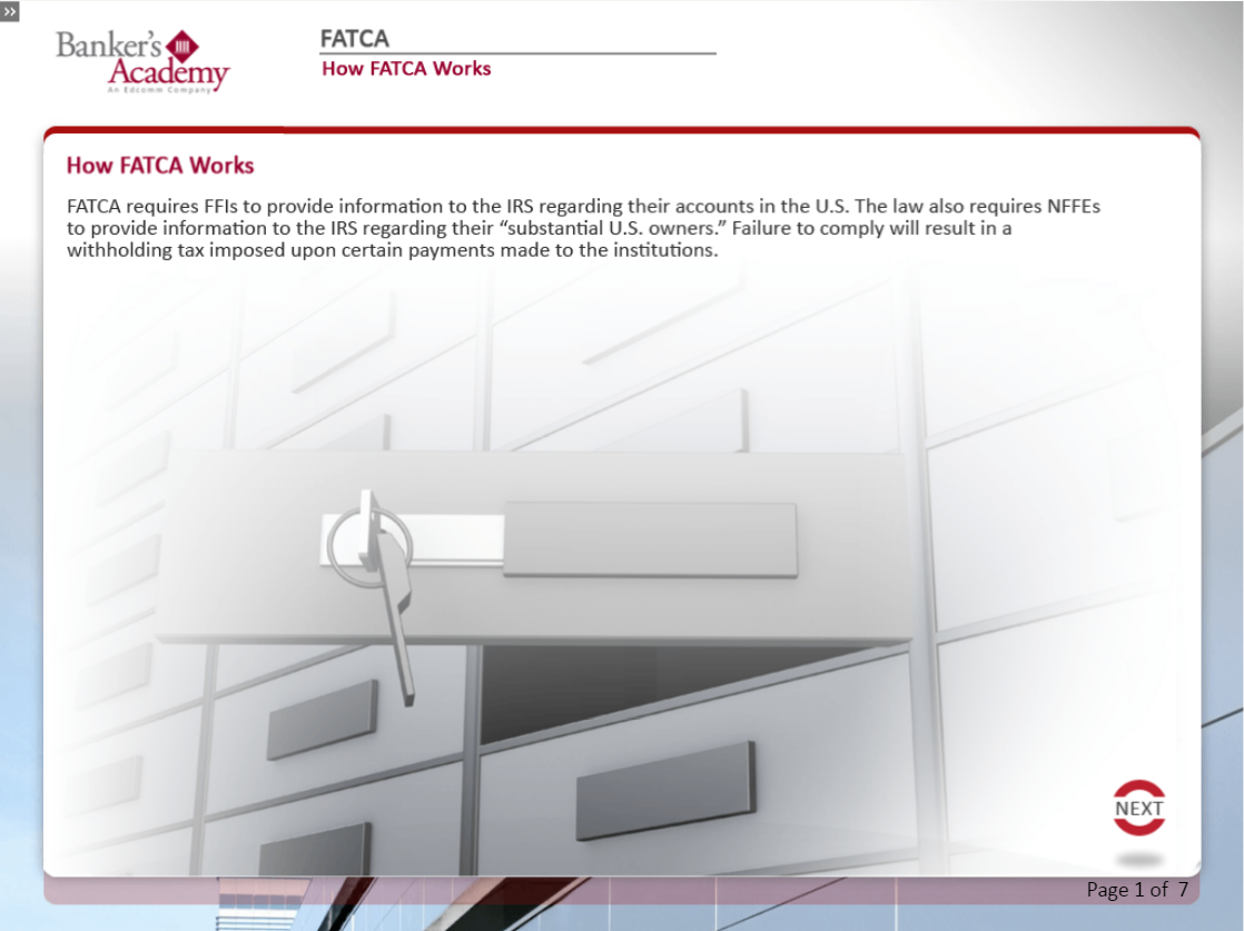 Foreign Account Tax Compliance Act - FATCA - eBSI Export Academy