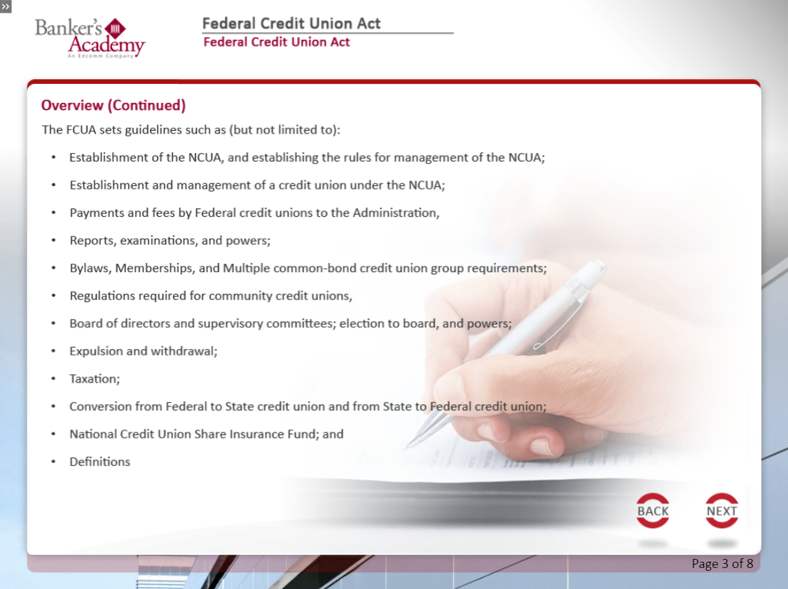 Federal Credit Union Act - eBSI Export Academy