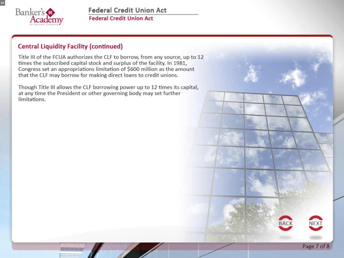 Federal Credit Union Act - eBSI Export Academy