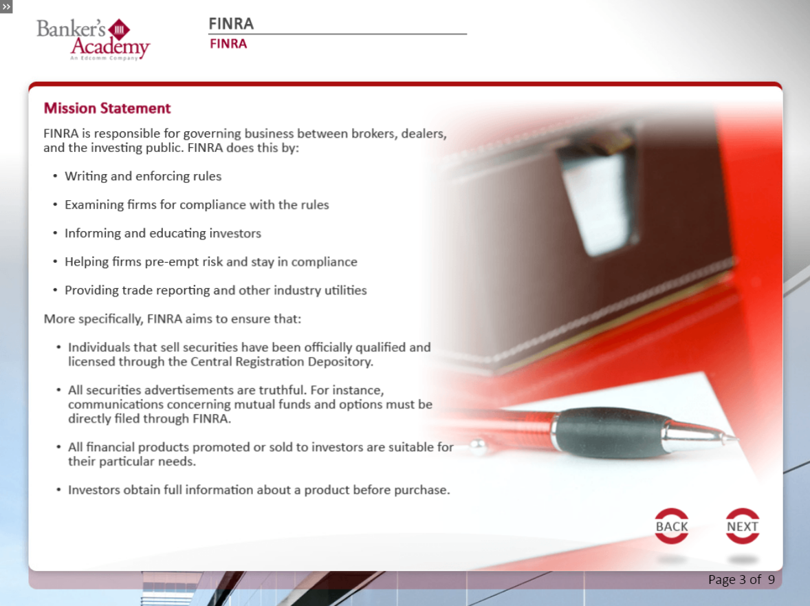 FINRA - eBSI Export Academy