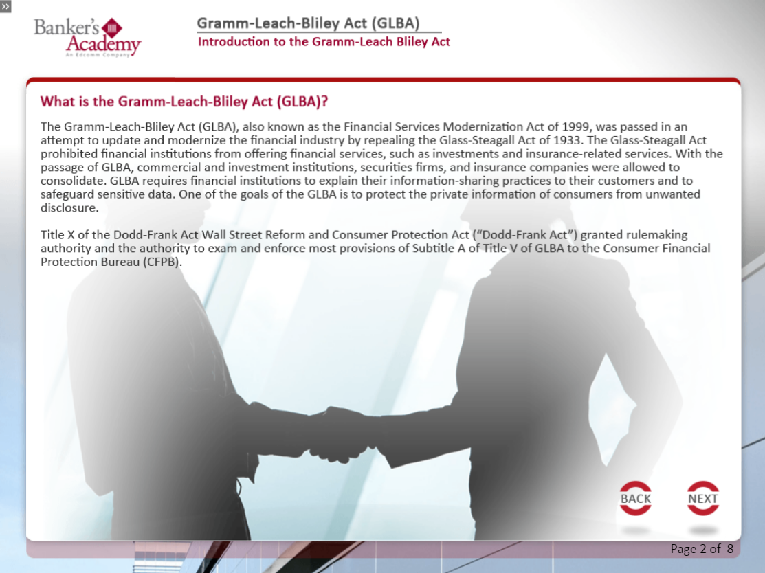 Gramm Leach Bliley Act - eBSI Export Academy