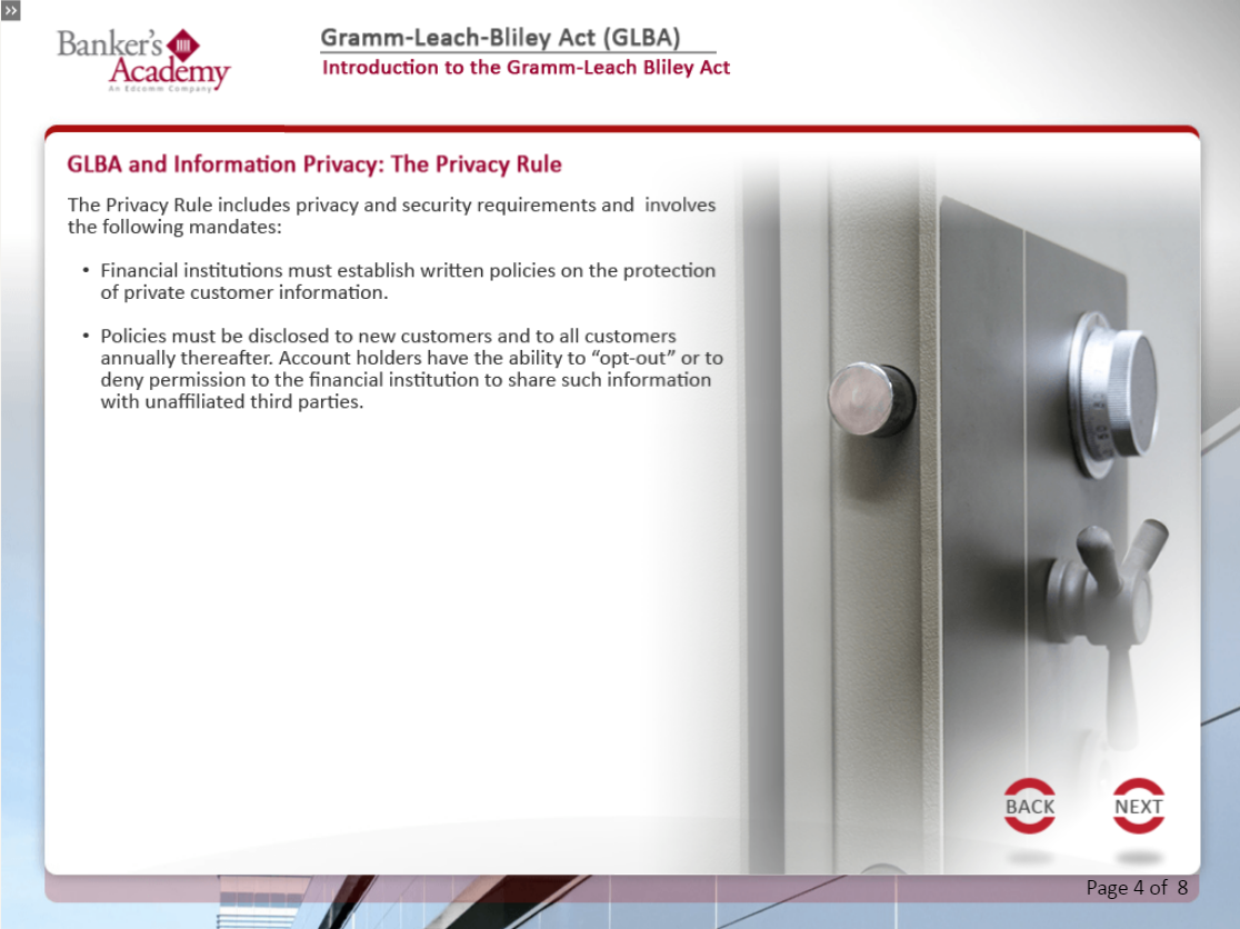 Gramm Leach Bliley Act - eBSI Export Academy