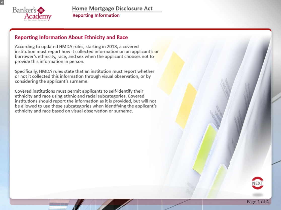 Home Mortgage Disclosure Act - eBSI Export Academy