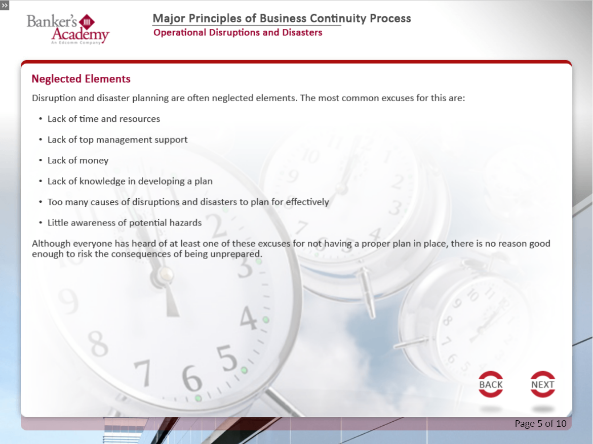 Major Principles of Business Continuity Process - eBSI Export Academy