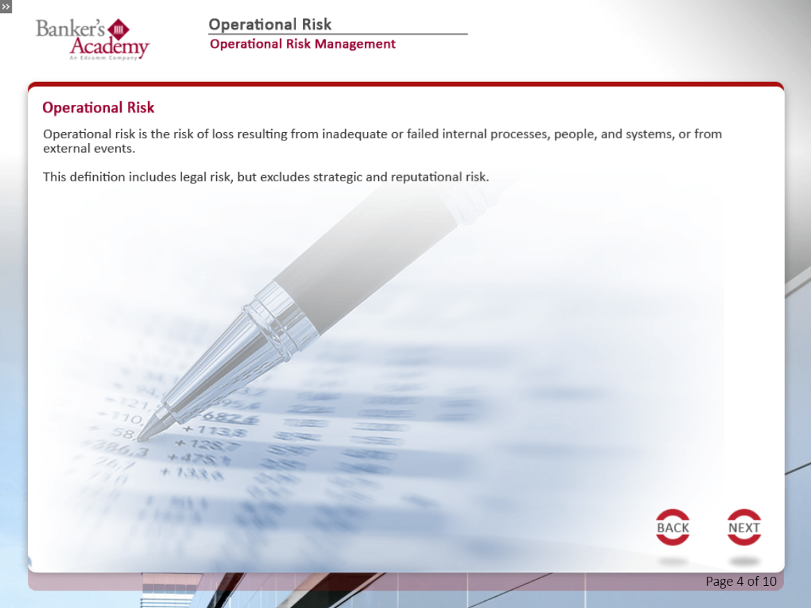 Operational Risk - eBSI Export Academy