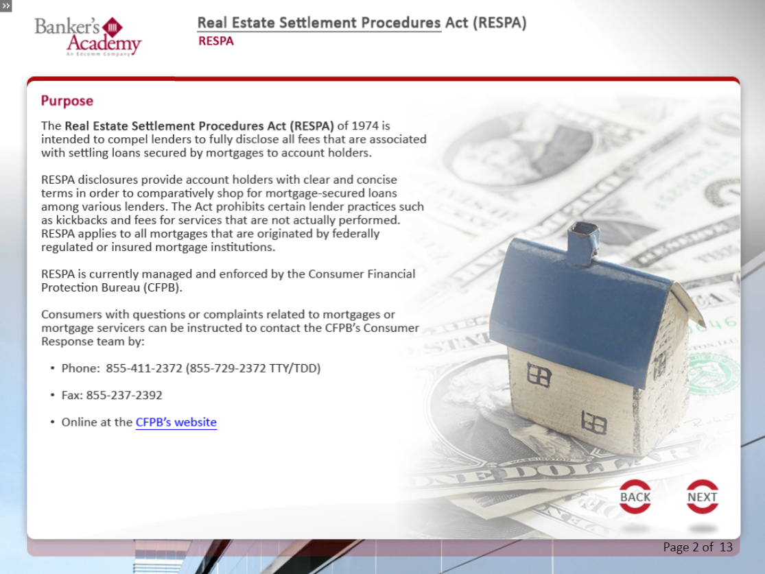 Real Estate Settlement Procedures Act (RESPA) – eBSI Export Academy