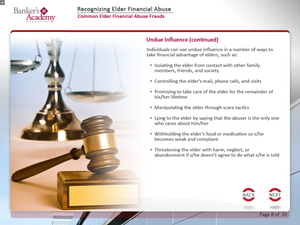 Recognizing Elder Financial Abuse - eBSI Export Academy