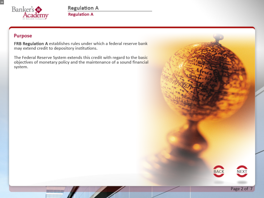 Regulation A: Extension of Credit by FRBs - eBSI Export Academy
