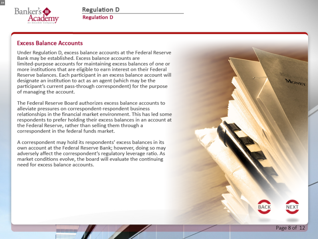 Regulation D: Reserve Requirements - eBSI Export Academy