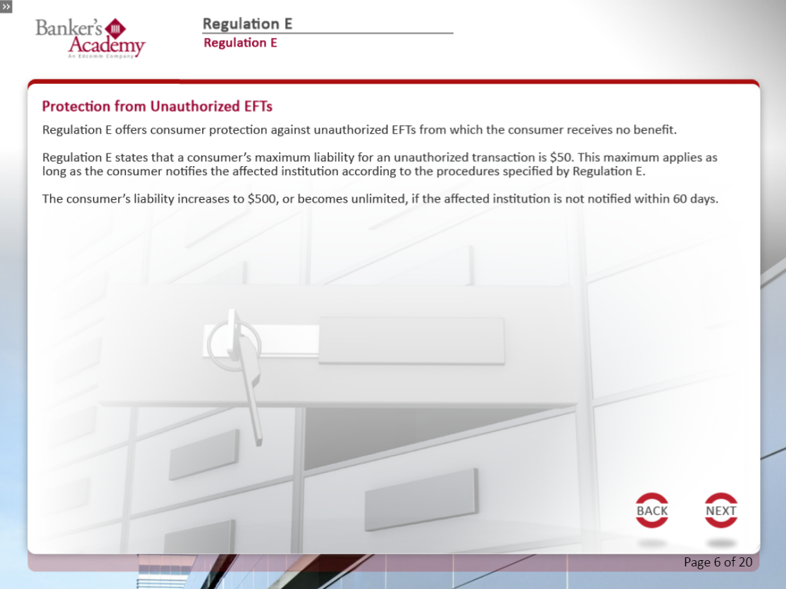 Regulation E: Electronic Funds Transfers - eBSI Export Academy