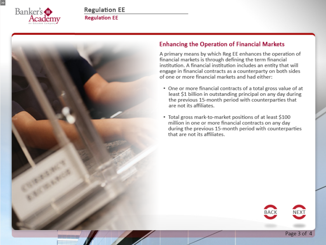 Regulation EE: Netting Eligibility for Financial Institutions - eBSI Export Academy