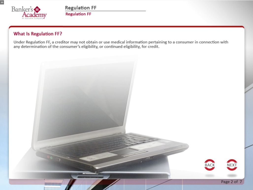 Regulation FF: Obtaining and Using Medical Information in Connection with Credit - eBSI Export Academy