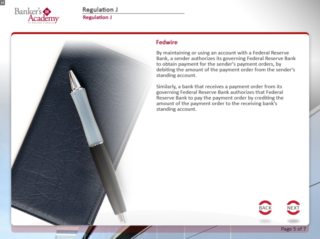 Regulation J: Check Collection by FRBs and Funds Transfers - eBSI Export Academy