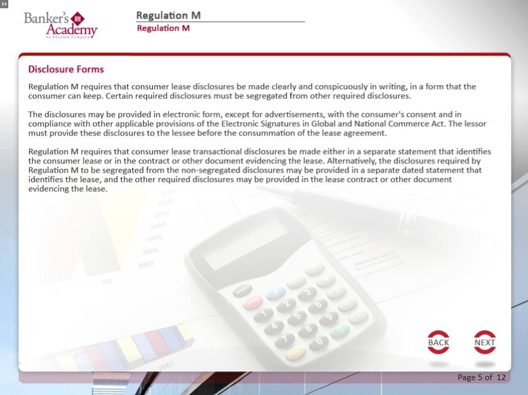 Regulation M: Consumer Leasing Act - eBSI Export Academy