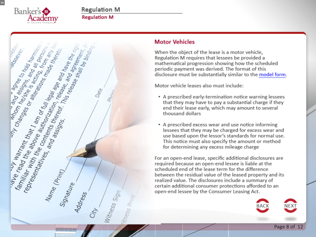 Regulation M: Consumer Leasing Act - eBSI Export Academy