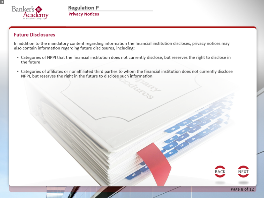 Regulation P: Privacy of Consumer Financial Information - eBSI Export Academy