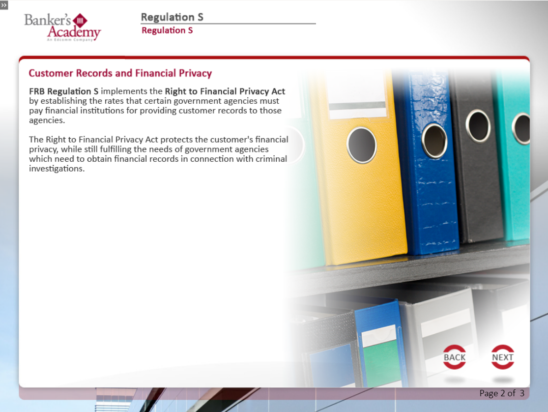 Regulation S: Reimbursement to Financial Institutions for Providing Financial Records - eBSI Export Academy