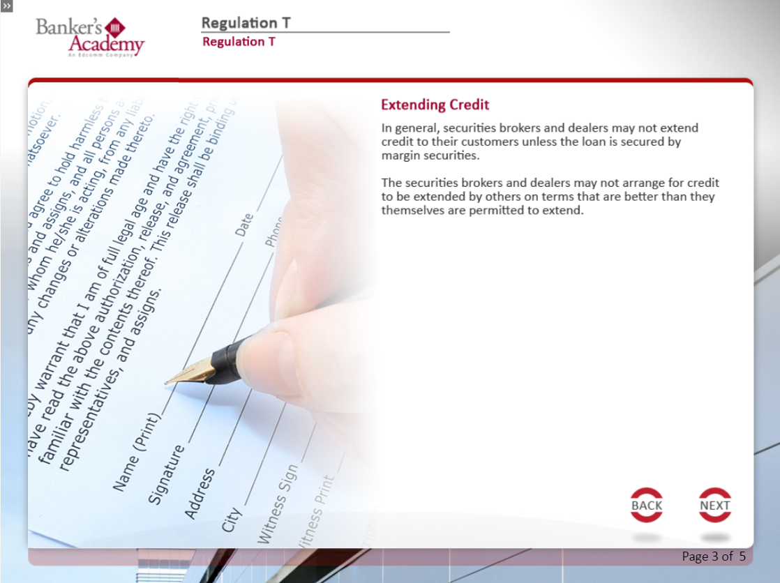 Regulation T: Credit by Brokers and Dealers - eBSI Export Academy