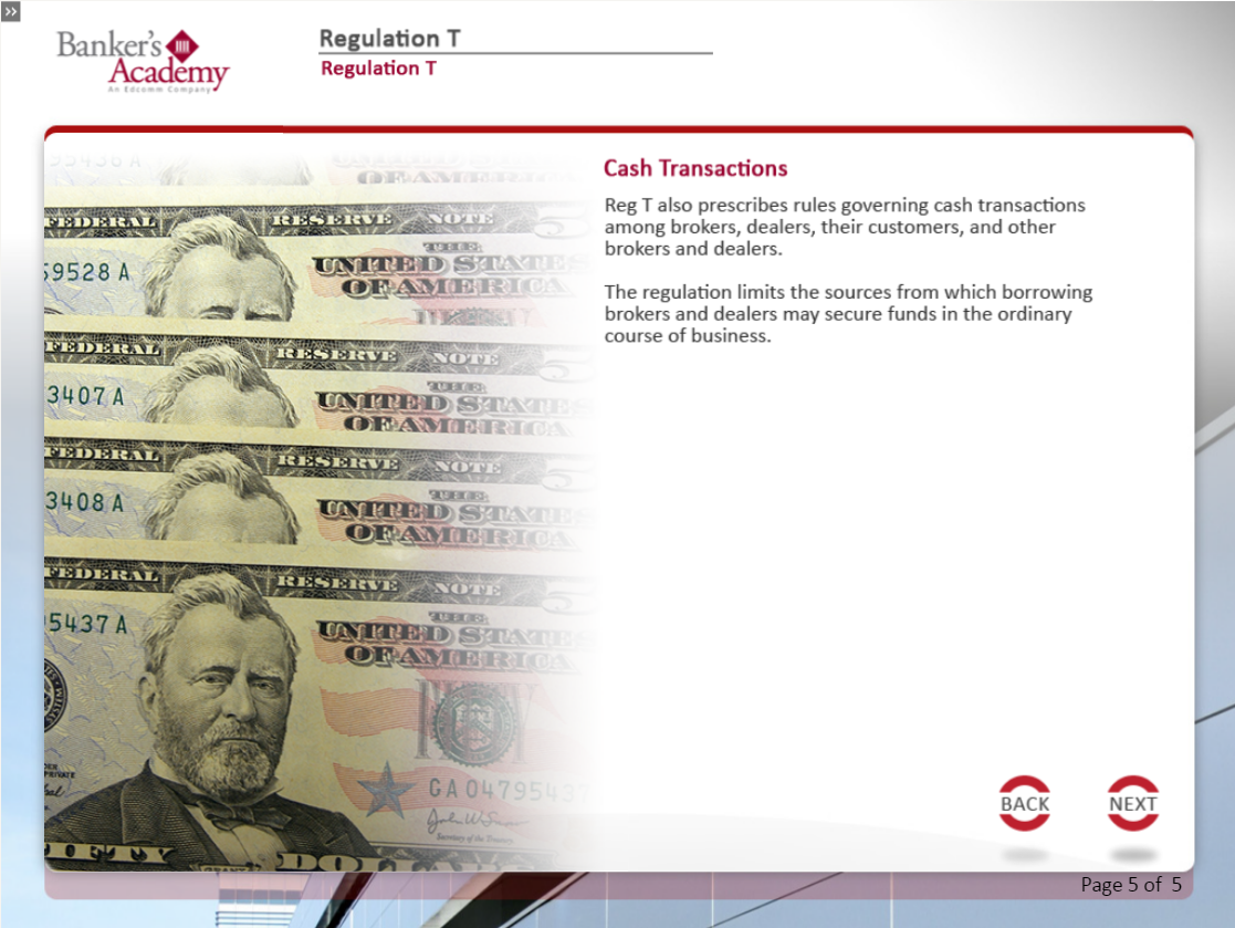 Regulation T: Credit by Brokers and Dealers - eBSI Export Academy
