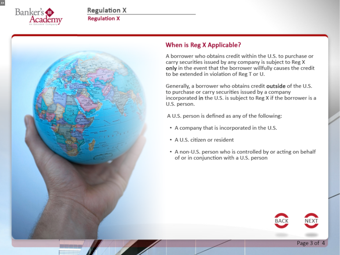 Regulation X: Borrowers of Securities Credit - eBSI Export Academy