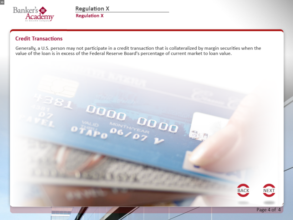 Regulation X: Borrowers of Securities Credit - eBSI Export Academy